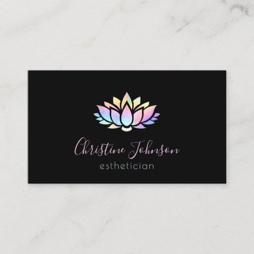 pastel colors lotus logo business card