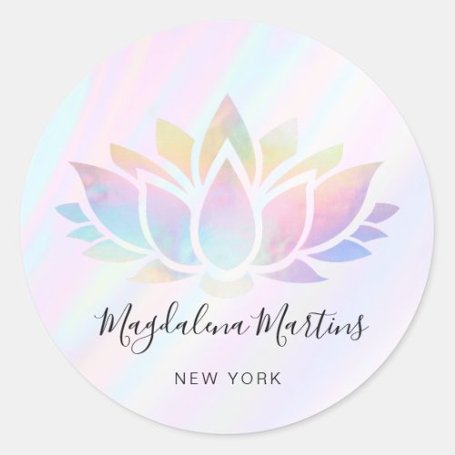 pastel colors lotus logo classic round sticker