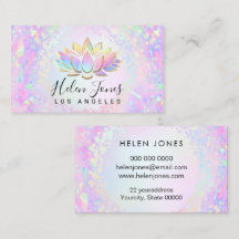 pastel colors lotus square business card