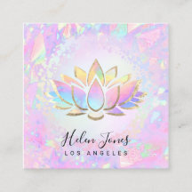 pastel colors lotus square business card