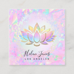 pastel colors lotus square business card