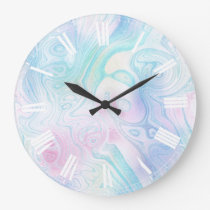 pastel colors marble background large clock
