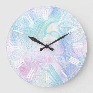 pastel colors marble background large clock