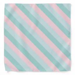 Pastel Colors Mint Green Blush Pink Stripes Trendy Bandana