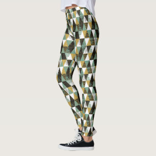 Pastel Colors Modern Geometric Triangles Pattern Leggings