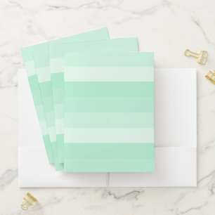 Pastel Colors Modern Mint Green Striped Elegant Pocket Folder