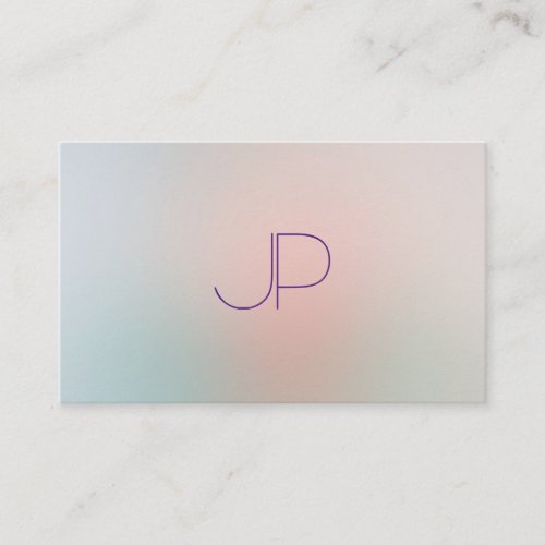 Pastel Colors Modern Monogram Professional Elegant Business Card