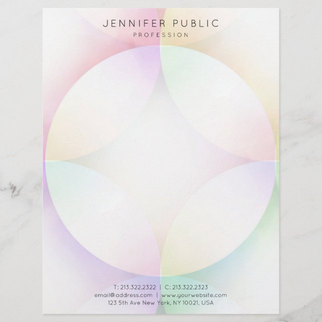 Pastel Colors Modern Simple Elegant Template Letterhead (Front)