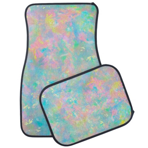 pastel colors opal inspired texture car floor mat