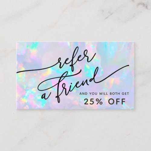 pastel colors opal referral card