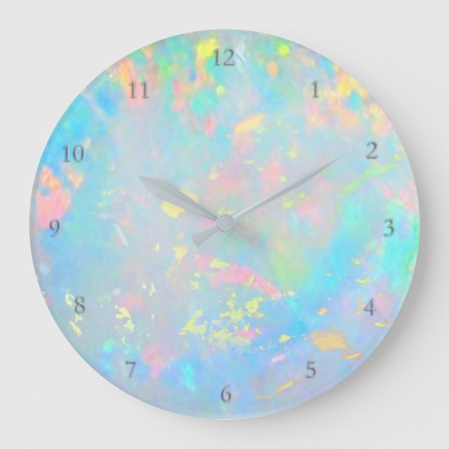 pastel colors opal texture large clock (Front)