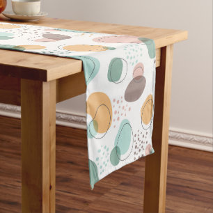 Pastel Colors Organic Shapes Seamless Pattern Long Table Runner