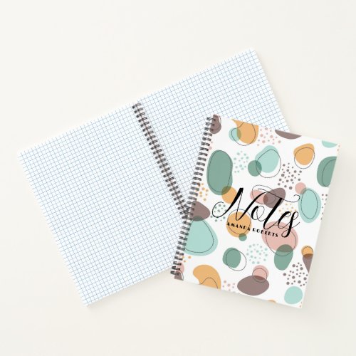 Pastel Colors Organic Shapes Seamless Pattern Notebook