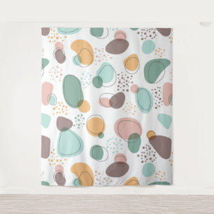 Pastel Colors Organic Shapes Seamless Pattern Tapestry