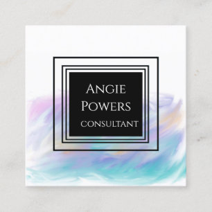 pastel colors painted elegant abstract custom  square business card