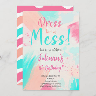 Pastel Colors Painting Birthday Invitation