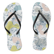 Pastel Colors Palm Leaves And Organic Shapes Flip Flops at Zazzle