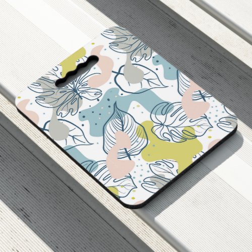 Pastel colors Palm leaves and organic shapes Seat Cushion