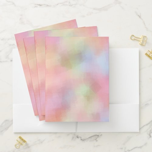 Pastel Colors Pink Red Yellow Blue Green Purple Pocket Folder