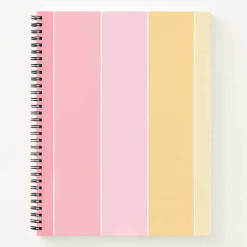 Pastel Colors Pink Vanilla Yellow White Modern Notebook