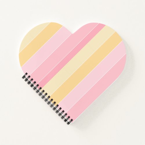 Pastel Colors Pink Vanilla Yellow White Striped Notebook