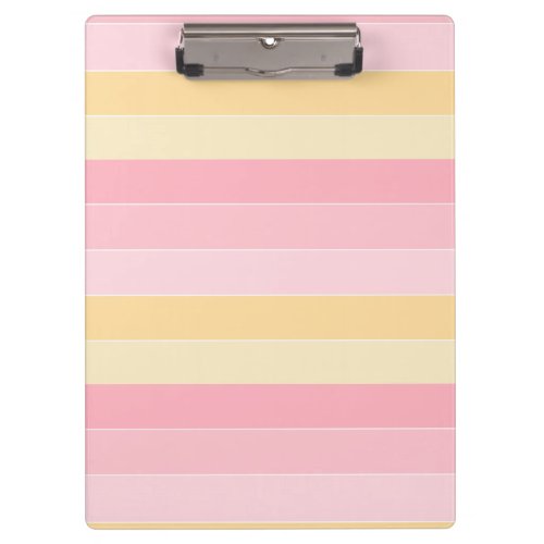 Pastel Colors Pink Vanilla Yellow White Trendy Clipboard