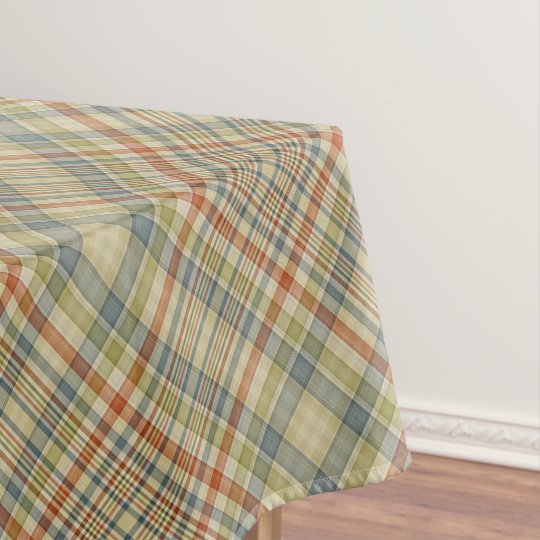 Pastel colors plaid pattern tablecloth
