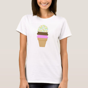 Pastel Colors, Polka Dot; Ice Cream Cone T-Shirt
