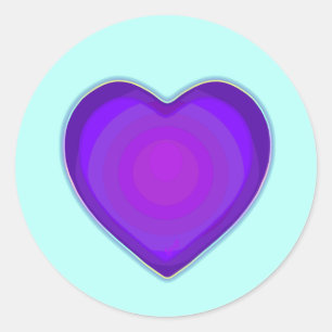 Pastel colors & purple hearts beating classic round sticker