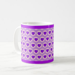Pastel colors & purple hearts beating coffee mug