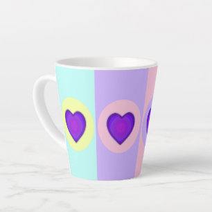 Pastel colors & purple hearts beating latte mug