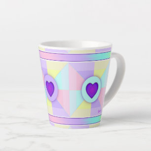 Pastel colors & purple hearts beating latte mug