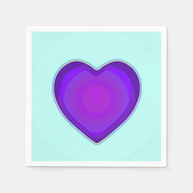 Pastel colors & purple hearts beating napkins (Front)