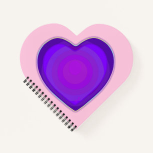 Pastel colors & purple hearts beating notebook