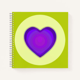 Pastel colors & purple hearts beating notebook