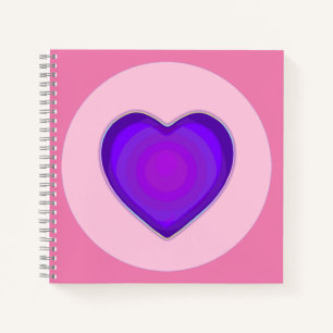 Pastel colors & purple hearts beating notebook