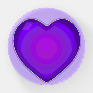 Pastel colors & purple hearts beating paperweight