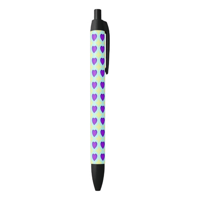 Pastel colors & purple hearts beating pen (Bottom (Vertical))