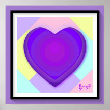 Pastel colors & purple hearts beating