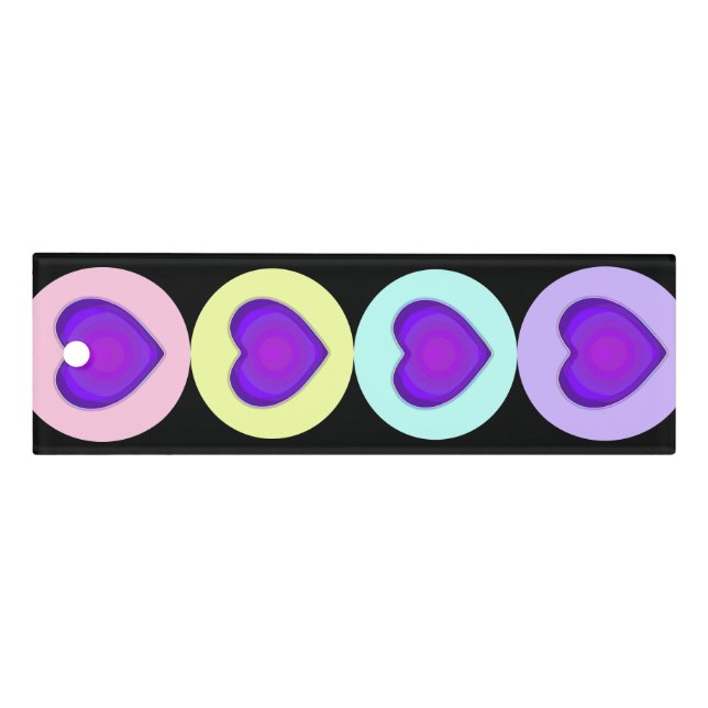 Pastel colors & purple hearts beating ruler (Front)