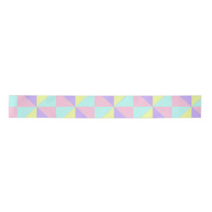 Pastel colors & purple hearts beating satin ribbon