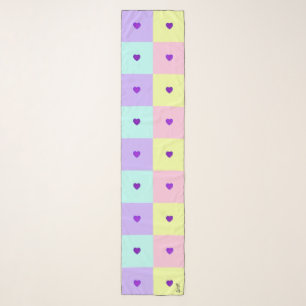 Pastel colors & purple hearts beating scarf