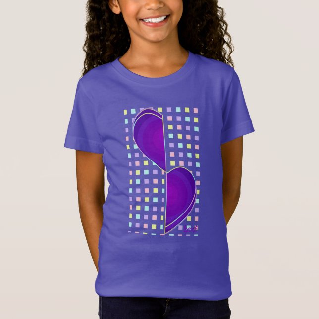 Pastel colors & purple hearts beating T-Shirt (Front)