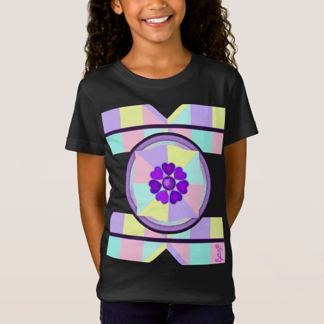 Pastel colors & purple hearts beating T-Shirt (Front)
