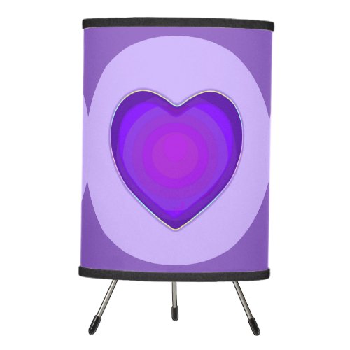 Pastel colors  purple hearts beating tripod lamp