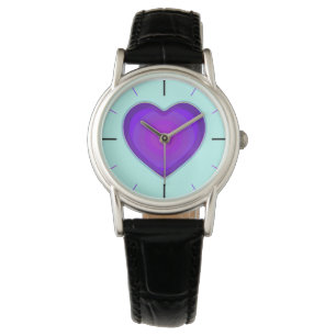 Pastel colors & purple hearts beating watch