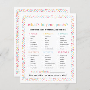 Pastel Colors Rainbow Baby Shower Purse Game