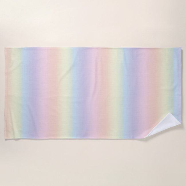 Pastel Colors Rainbow Beach Towel