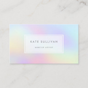 •pastel colors rainbow makeup artist business card