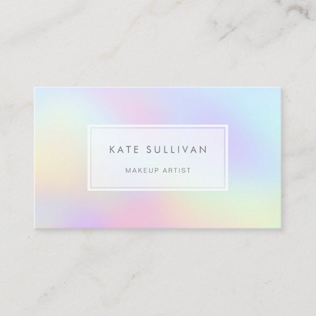 •pastel colors rainbow makeup artist business card (Front)